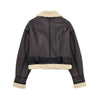 Faux leather double-faced jacket with belt