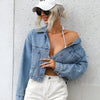 Cropped denim jacket light blue