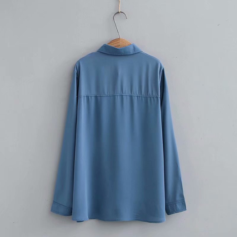 Oversized silk chiffon shirt