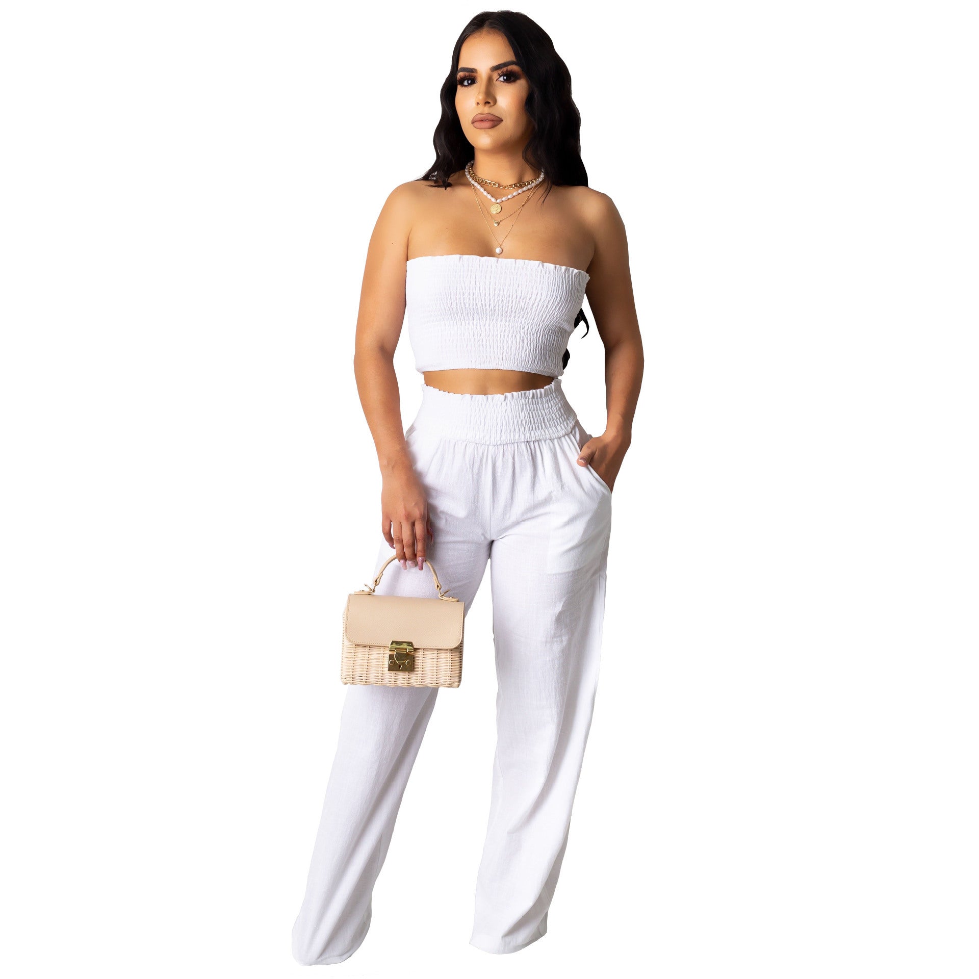 Two-piece tube top suit