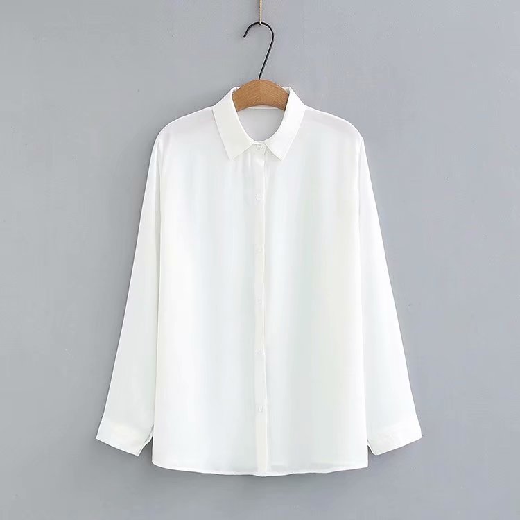 Oversized silk chiffon shirt