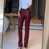 Straight leg leather pants