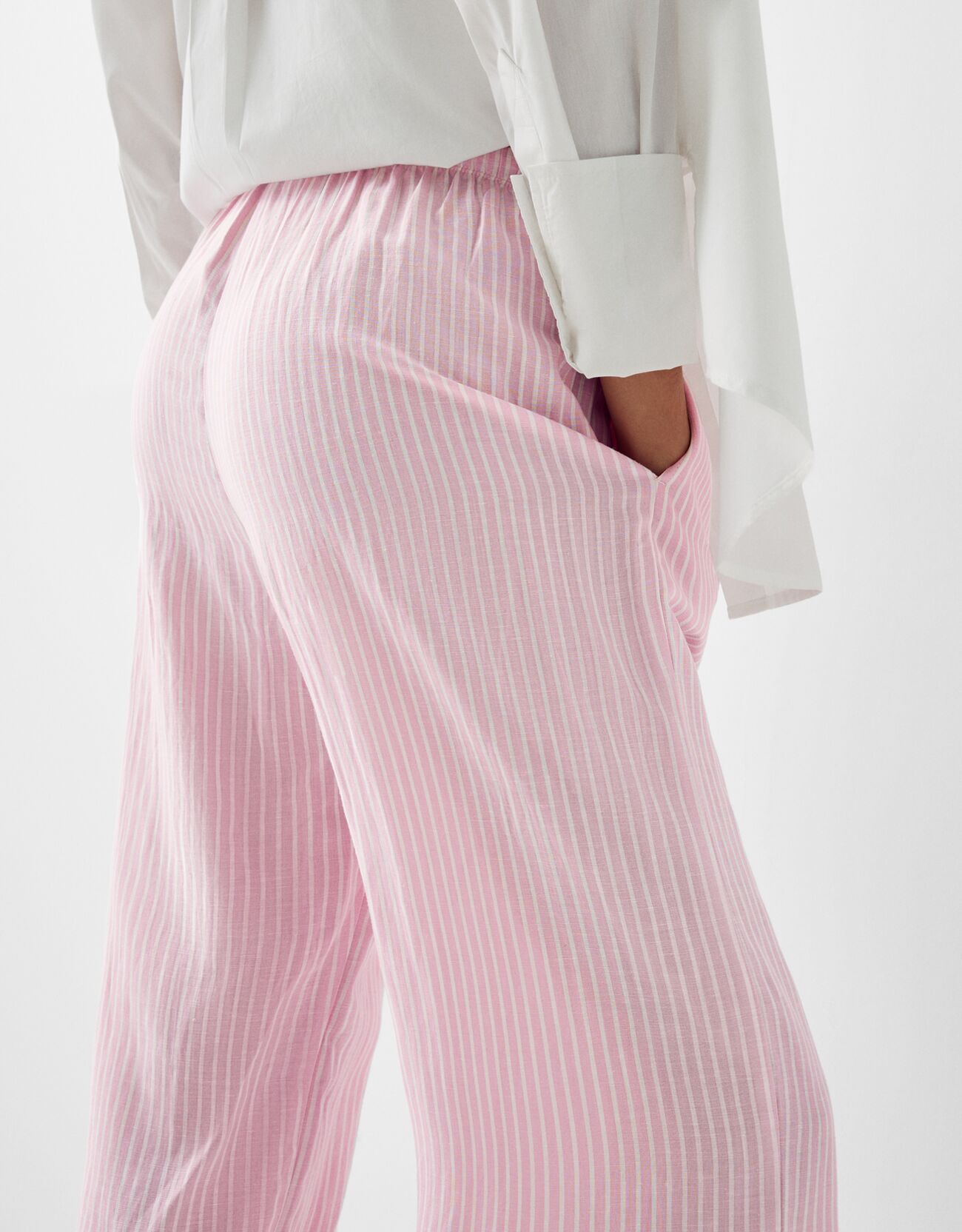 Straight fit pinstripe trousers