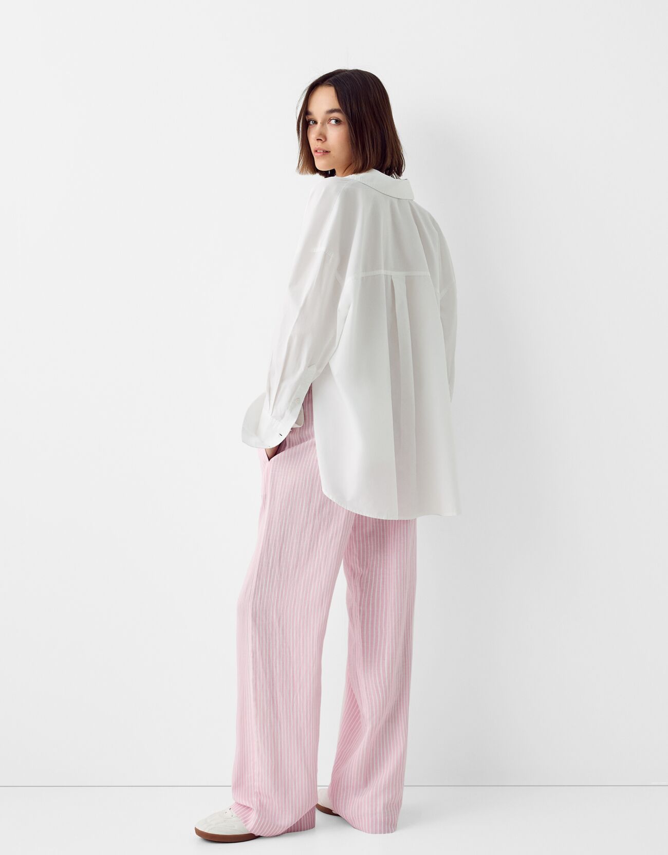 Straight fit pinstripe trousers