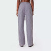 Straight-leg striped trousers with elasticated waist