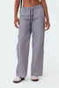 Straight-leg striped trousers with elasticated waist