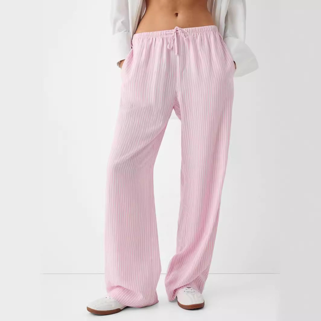 Straight fit pinstripe trousers