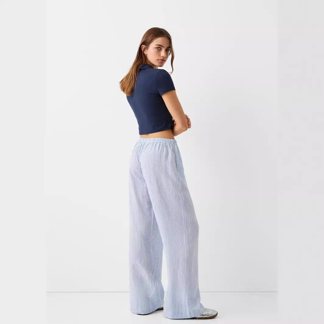 Straight fit pinstripe trousers