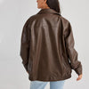 Faux leather dad fit jacket