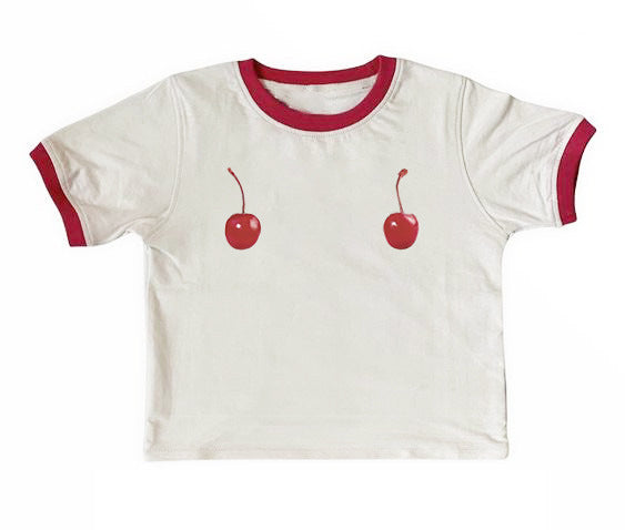 Cherry print t-shirts